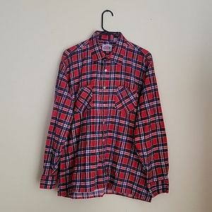 Women's or UNISEX Dickies flannel button up shirt